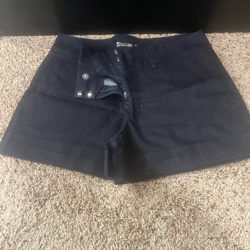 New York & Company Navy High-Waist Tailored Shorts